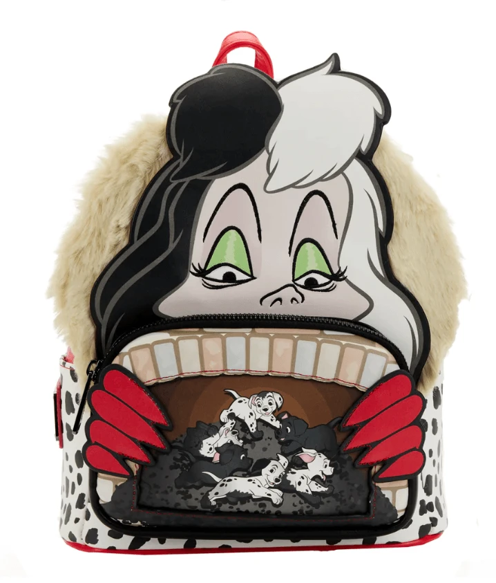 LOUNGEFLY 101 Dalmatians Cruella De Villains Scene Mini Backpack 1 LOUNGEFLY 101 Dalmatians Cruella De Villains Scene Mini Backpack