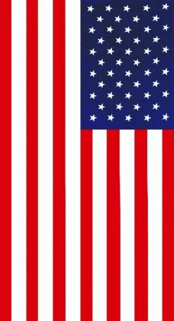 30" X 60" American Flag Velour Beach Towel