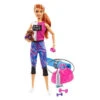 Barbie Fitness Doll, Red-Haired, And 9 Accessories