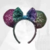 Adults Minnie Mouse Ears Rainbow Sequin Headband