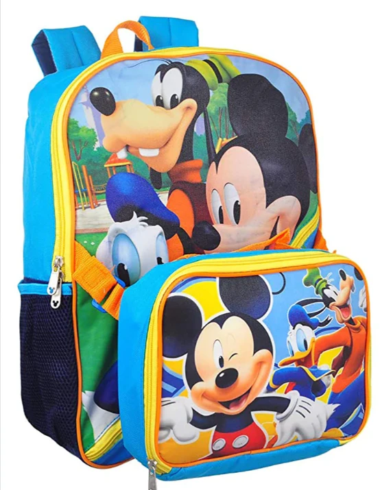 Disney Mickey And Friends 16" Backpack With Lunch Bag 1 Disney Mickey And Friends 16" Backpack With Lunch Bag