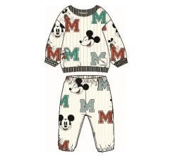 Boys' Mickey Mouse Sweatsuit Set - Quilted Fleece Pullover Sweatshirt And Jogger Sweatpants