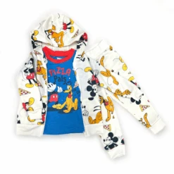 Toddlers 3Pk Mickey And Friends Pizza Pals Zipped Hoodie, Tee And Pants