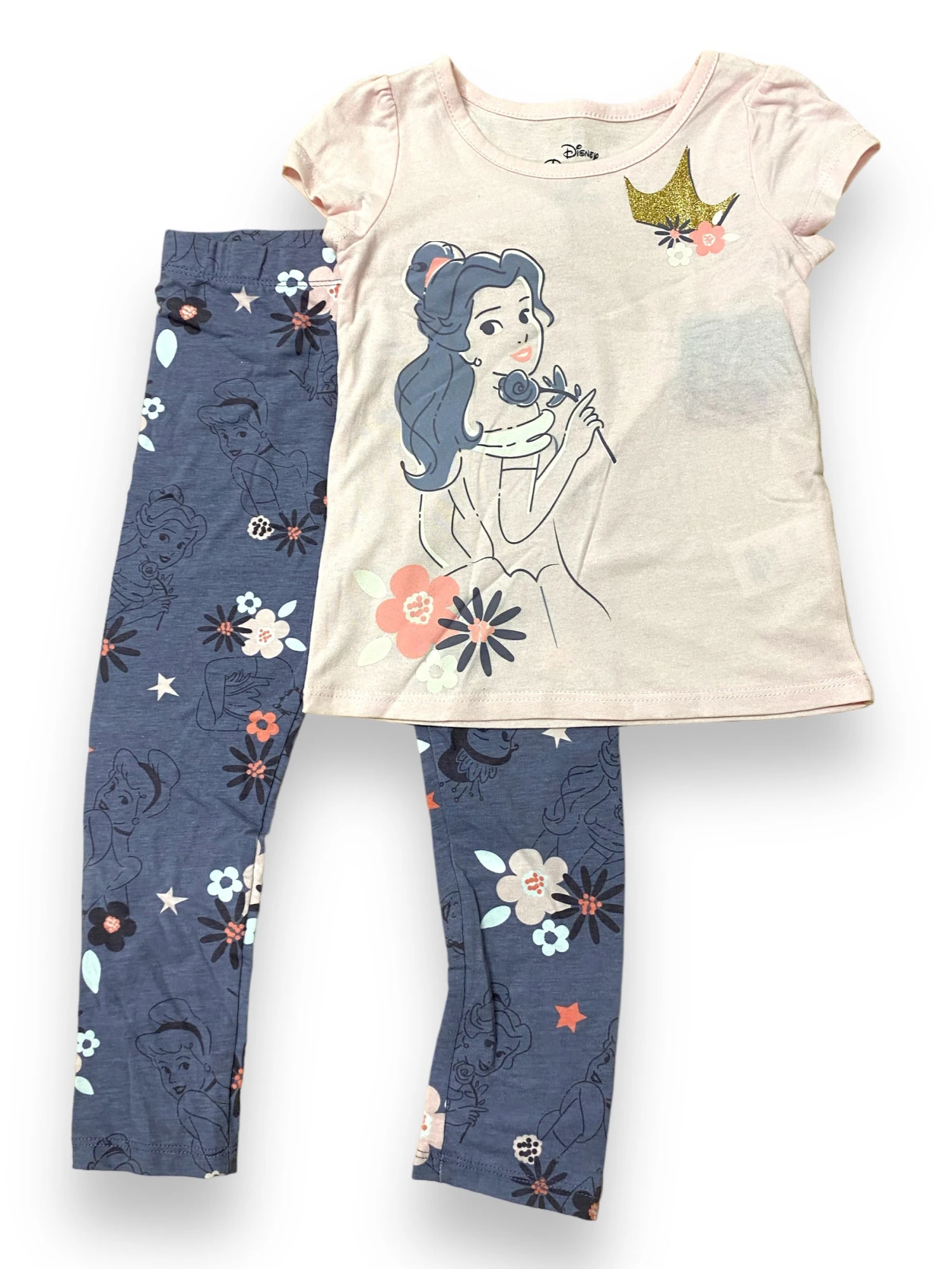 Disney Princess Belle Girls 2pc Shirt & Leggings Set 1 Disney Princess Belle Girls 2pc Shirt & Leggings Set