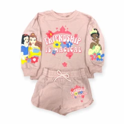 Toddlers 2Pk Princess Friendship Is Magical Sweatshirt And Shorts, Pink