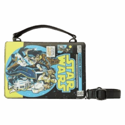 LOUNGEFLY Dark Side Vs. Light Side Comic Book Crossbody Bag