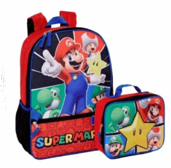 Nintendo Super Mario Backpack 16" & Insulated Lunch Bag