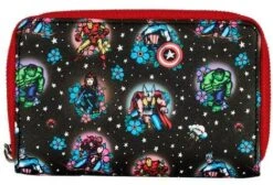 LOUNGEFLY Avengers Floral Tattoo Zip Around Wallet