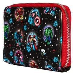 LOUNGEFLY Avengers Floral Tattoo Zip Around Wallet -Toys Gift Store avengers floral tattoo zip around wallet 6 33074490474680