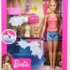 Barbie Doll Puppy Bath Time Playset