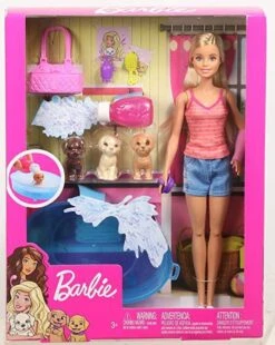 Barbie Doll Puppy Bath Time Playset