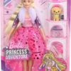 Barbie Princess Adventure Doll In Princess Fashion (12-in Blonde) Barbie Doll With Pet Puppy, 2 Pairs Of Shoes, Tiara And 4 Accessories, For 3 To 7 Year Olds