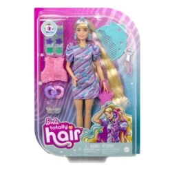 Barbie Totally Hair Star-themed Doll, 8.5 Inch Fantasy Hair, Dress, 15 Accessories, 3 & Up