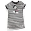 Black And Gray Striped Mickey Mouse Nightgown, Favorite Character Novelty Disney Sleepwear And Night Shirt For Juniors