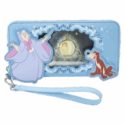 LOUNGEFLY Cinderella Lenticular Princess Series Zip Around Wristlet Wallet