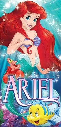 Classic Ariel With Flounder Beach Towel 28X58
