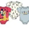Disney Baby Boys' Mickey Mouse Bodysuits (Pack Of 3)