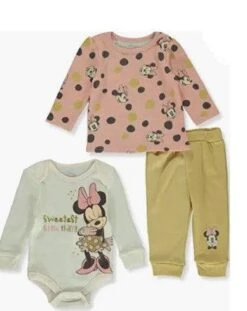 Disney Baby Girl Minnie Mouse 3 Piece Jogger Set