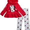 Disney Baby Girls Minnie Mouse 2 Piece Fleece Hoodie And Legging Set (Newborn/Infant)
