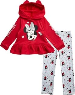 Disney Baby Girls Minnie Mouse 2 Piece Fleece Hoodie And Legging Set (Newborn/Infant)