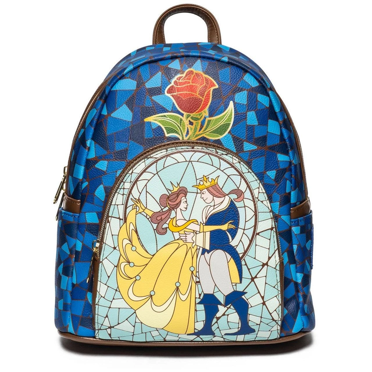 LOUNGEFLY Disney Beauty And The Beast Stained Glass Window Mini-Backpack 1 LOUNGEFLY Disney Beauty And The Beast Stained Glass Window Mini-Backpack