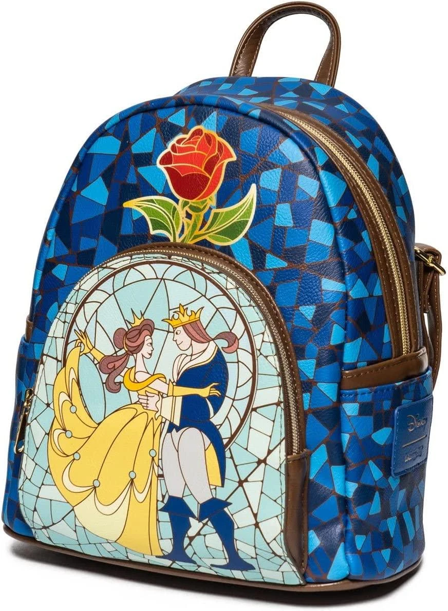 LOUNGEFLY Disney Beauty And The Beast Stained Glass Window Mini-Backpack 2 LOUNGEFLY Disney Beauty And The Beast Stained Glass Window Mini-Backpack - Image 2