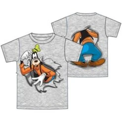 Disney Boy's Youth Goofy T Shirt, Gray