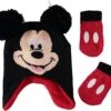 Disney Boys' Mickey Mouse Winter Hat & Mittens Set