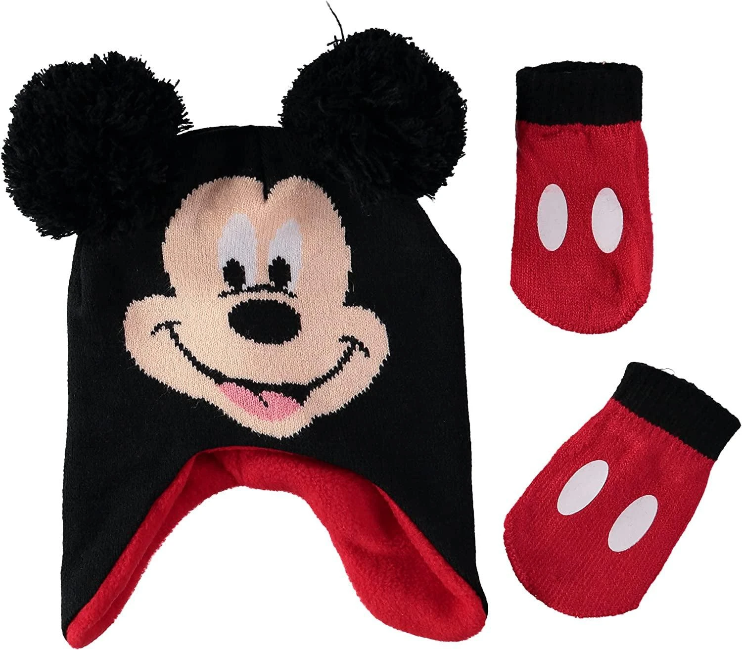 Disney Boys' Mickey Mouse Winter Hat & Mittens Set 1 Disney Boys' Mickey Mouse Winter Hat & Mittens Set