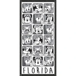 Disney Florida Minnie & Daisy Beach Towel Black & White
