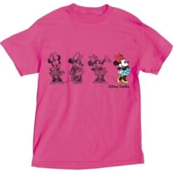 Disney Florida T-Shirt Embroidered Sketchy Minnie,Pink