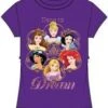 Disney Girls Princess "Dare To Dream" T-Shirt Purple