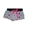 Disney Gray Pajama Boxer Shorts With Colorful Mickey Mouse Heads And Black Satin Bow