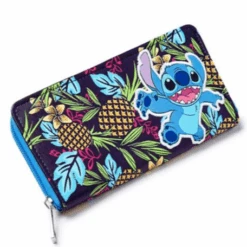 Disney Lilo And Stitch Neon Vintage Tropical Zip Around Wallet