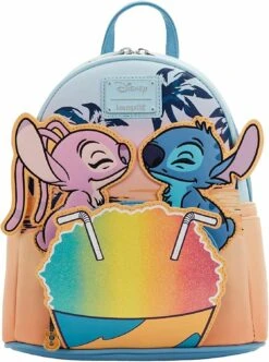 LOUNGEFLY Disney Lilo And Stitch Snow Cone Double Strap Shoulder Bag Purse