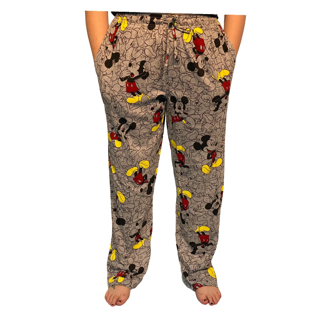 Disney Mens Pants Fun Print Pajama Lounge Pants- Gray 1 Disney Mens Pants Fun Print Pajama Lounge Pants- Gray