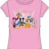 Disney Mickey And The Gang Posing Pink T-Shirt Little Girls Youth