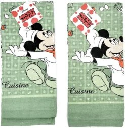 Disney Mickey Chef De Cuisine Kitchen Dish Towel, 2 Pack, Green