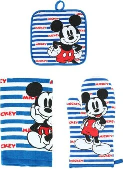 Disney Mickey Mouse Stripes 3pc Kitchen Towel Set