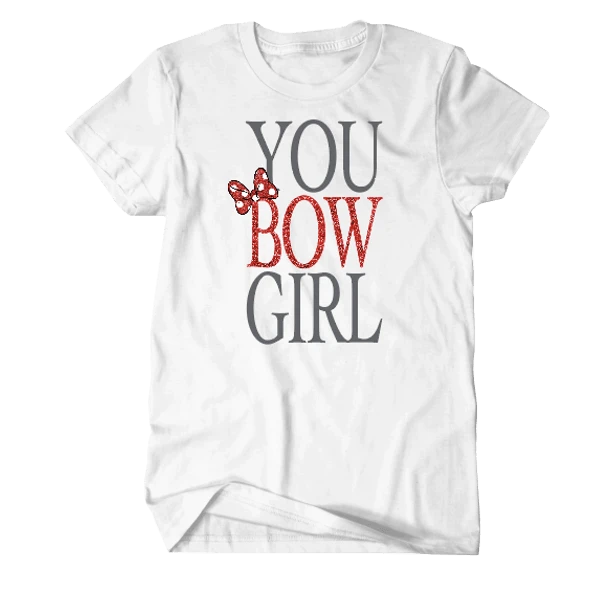 Disney Minnie Mouse You Bow Girl White Tee 1 Disney Minnie Mouse You Bow Girl White Tee