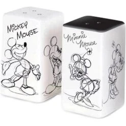 Disney Sketched Black And White Salt And Pepper Shaker Set