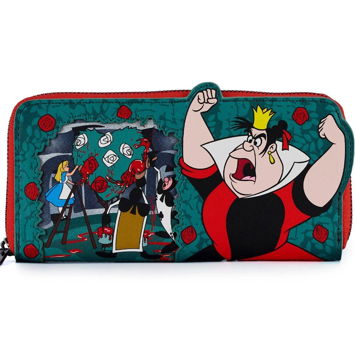 LOUNGEFLY Disney Villains Queen Of Hearts Scene Series Zip-Around Wallet 1 LOUNGEFLY Disney Villains Queen Of Hearts Scene Series Zip-Around Wallet