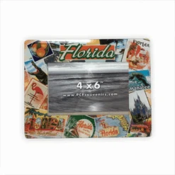 Florida Retro Glass Photo Frame 4x6"