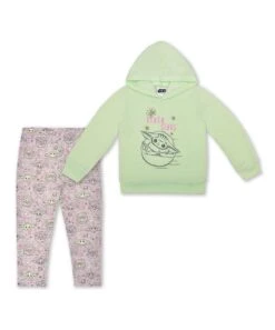 Girl's 2-Pack Baby Yoda Pullover Hoodie And Legging Pant Set