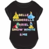 Girls Disney Princess Crew Rolled Cuff Hi Low Tee