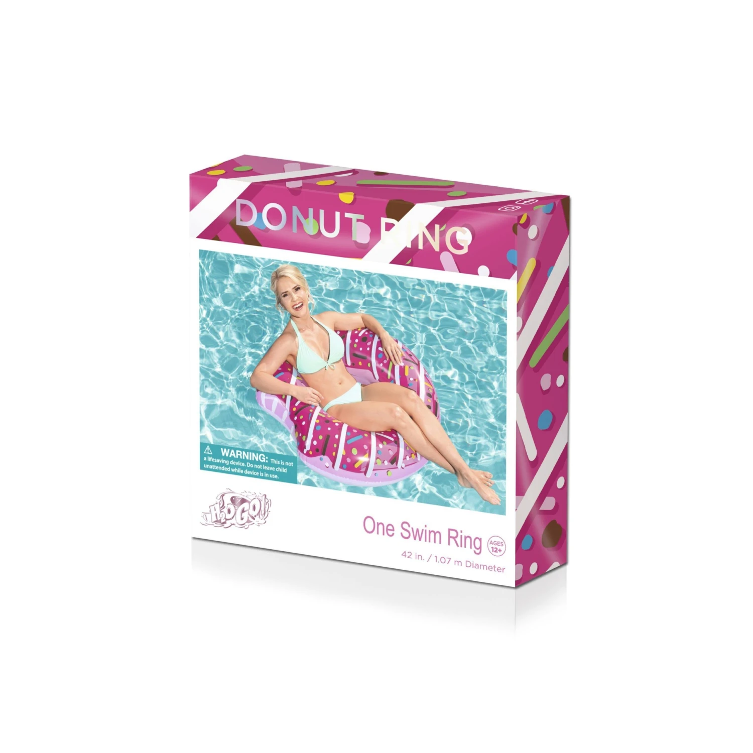 H2OGO! 42'' Inflatable Donut Ring Pool Float 4 H2OGO! 42'' Inflatable Donut Ring Pool Float - Image 4