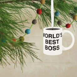 Hallmark The Office World's Best Boss Coffee Mug Christmas Ornament -Toys Gift Store hallmark the office world s best boss coffee mug christmas ornament 3