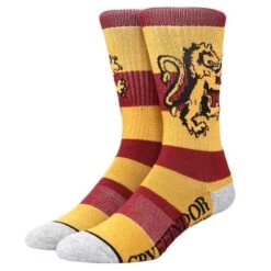 Bioworld Harry Potter Gryffindor Rugby Strip Crew Mens Socks