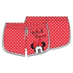 Junior Ladies Minnie Mouse Peeking Short, Red Polka Dot