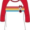 Junior Retro Minnie Raglan 3/4 Sleeve, Red White